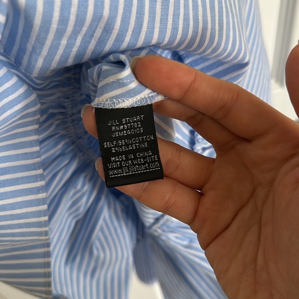 Blue Striped Ruffle Dress - Picture 5 of 6